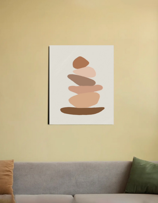 Minimal Cairn Stones Canvas Poster 16"x20" Canvas Poster by @tejrapelukis