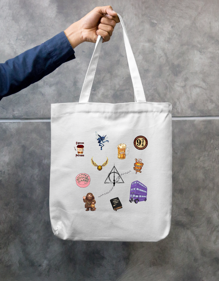 Harry Potter Collage Tote Bag Wizarding World Zipper Tote Bag by @tejrapelukis