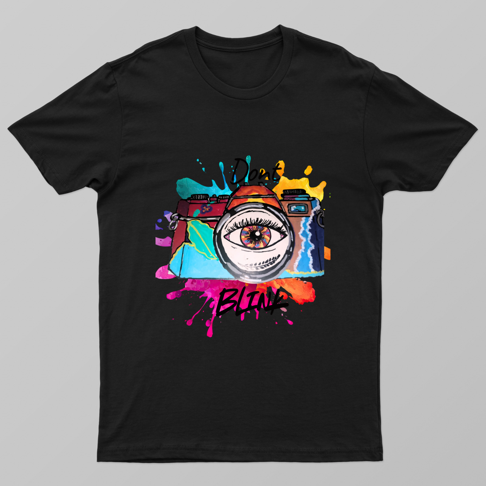 Don't blink for photographers Unisex T-shirt by @miralynadoraartworks