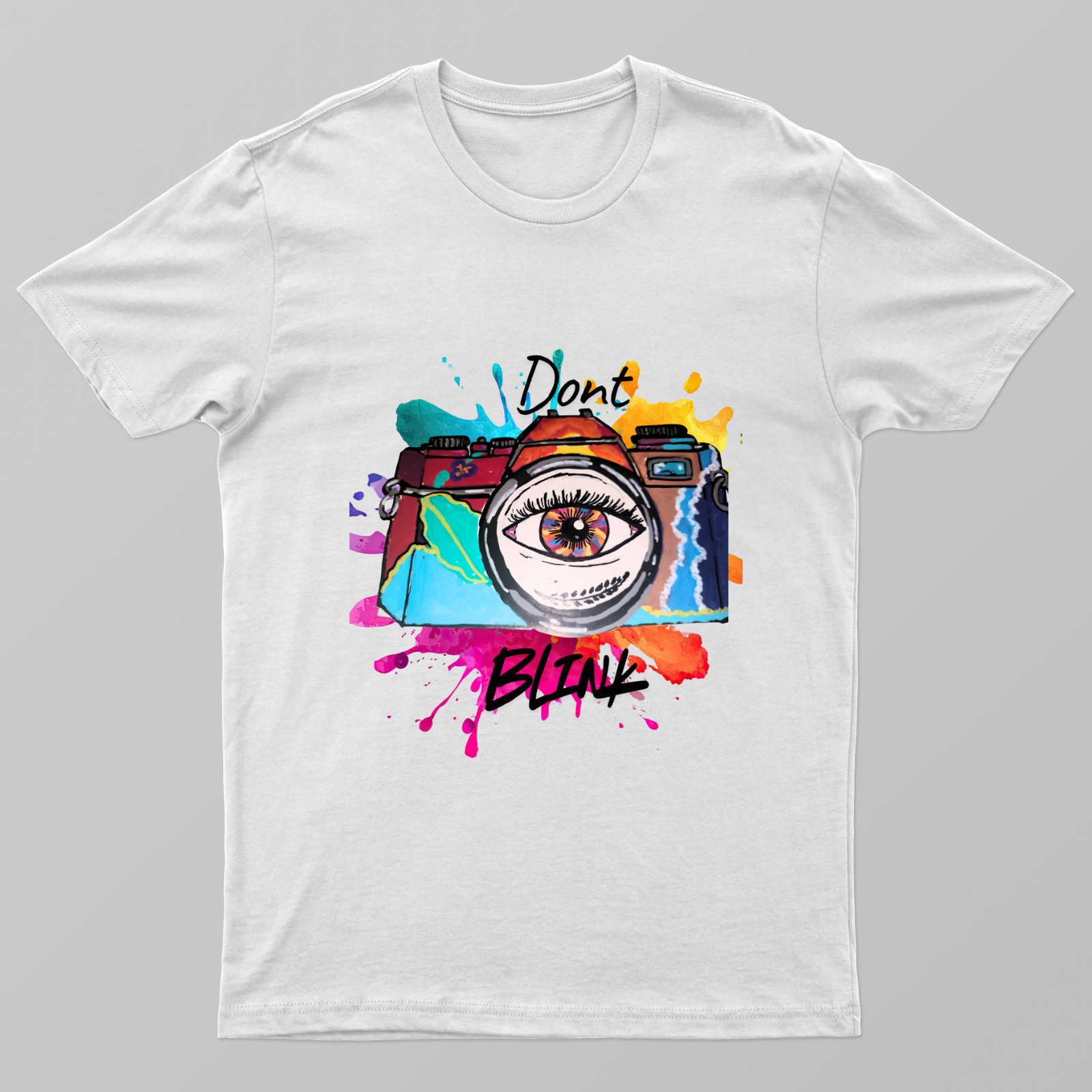 Don't blink for photographers Unisex T-shirt by @miralynadoraartworks