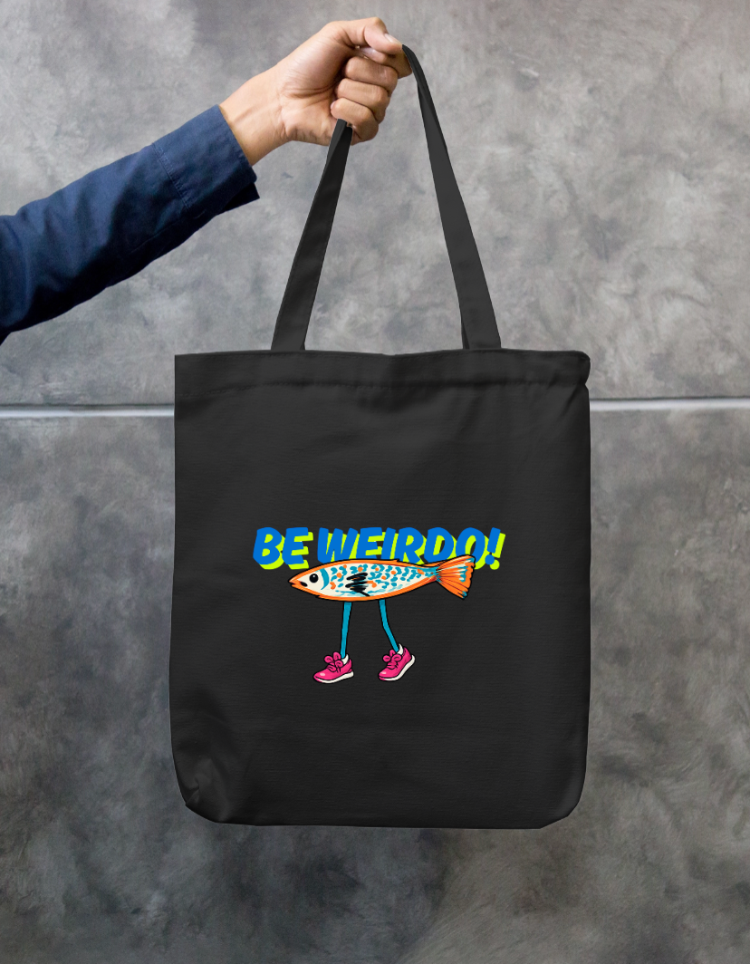 Be Weird, Stay Real - Tote Bag Zipper Tote Bag by @tejrapelukis