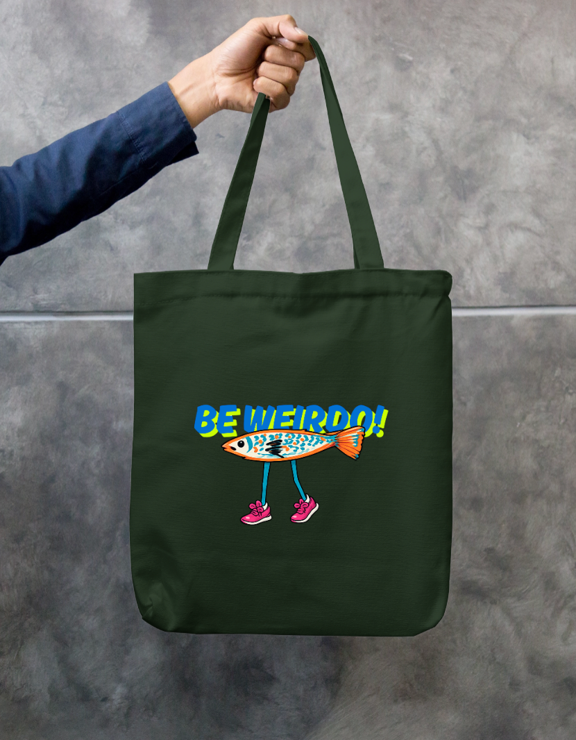 Be Weird, Stay Real - Tote Bag Zipper Tote Bag by @tejrapelukis