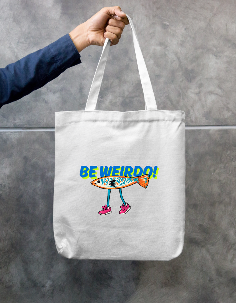 Be Weird, Stay Real - Tote Bag Zipper Tote Bag by @tejrapelukis