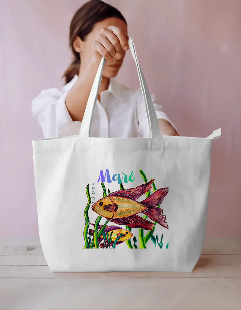 Aqua totebag Everyday Large Tote Bag by @miralynadoraartworks