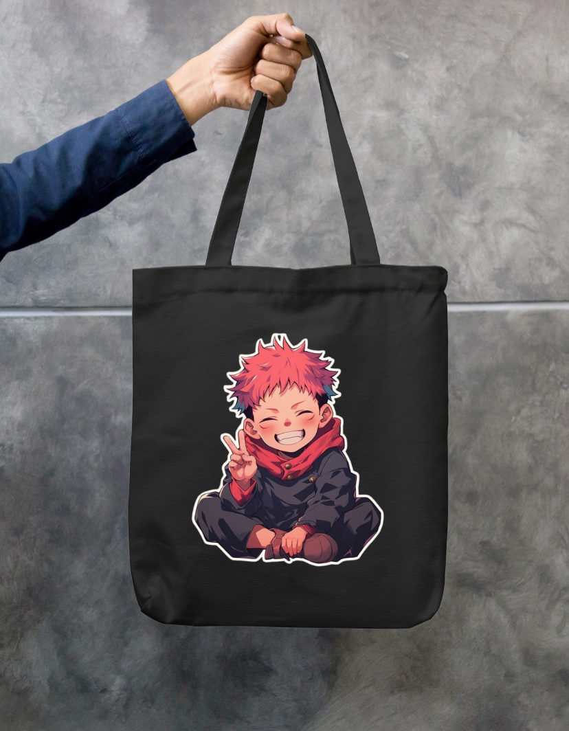 Zipper tote bag with jjk character Zipper Tote Bag by @orewa___uchiha_7