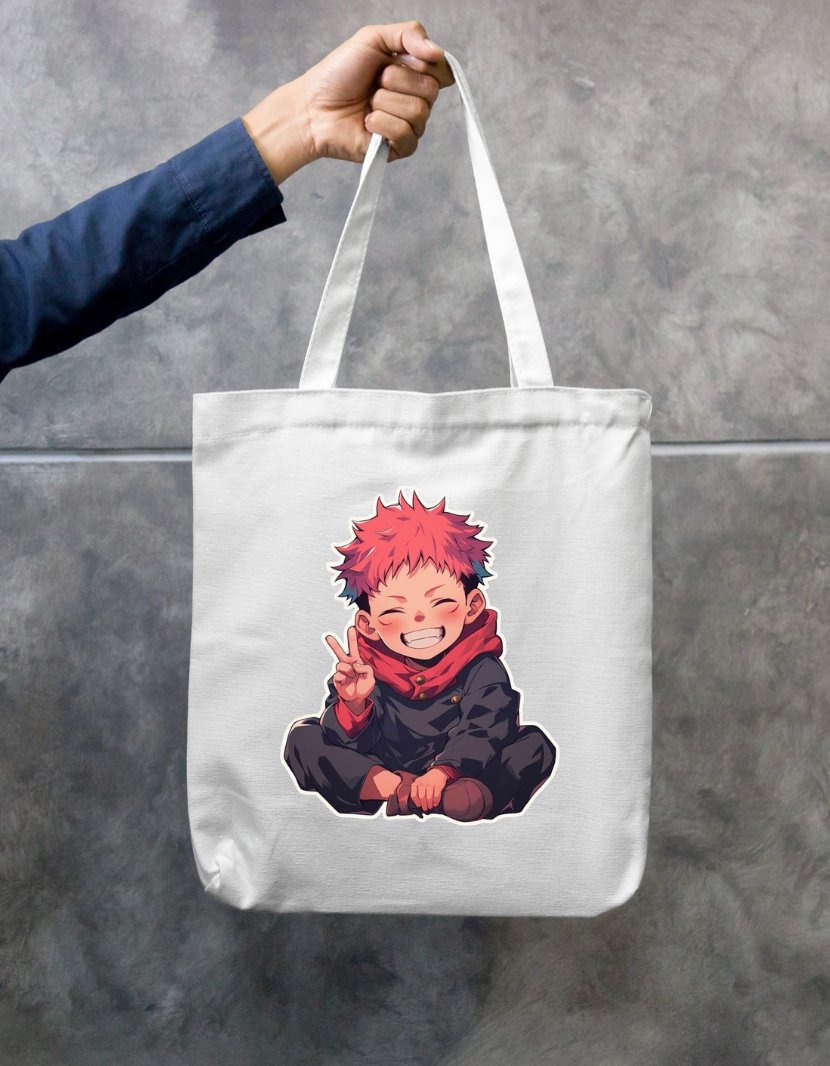 Zipper tote bag with jjk character Zipper Tote Bag by @orewa___uchiha_7