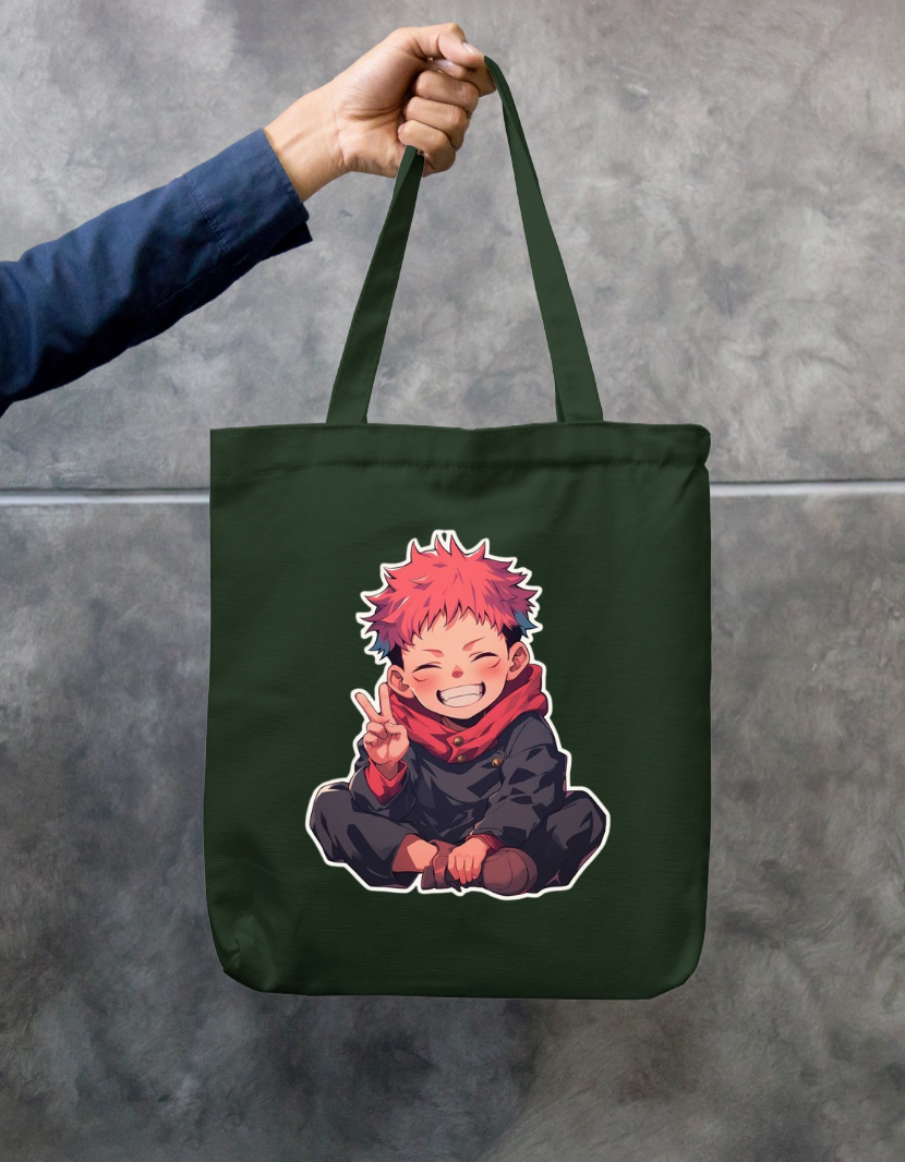 Zipper tote bag with jjk character Zipper Tote Bag by @orewa___uchiha_7