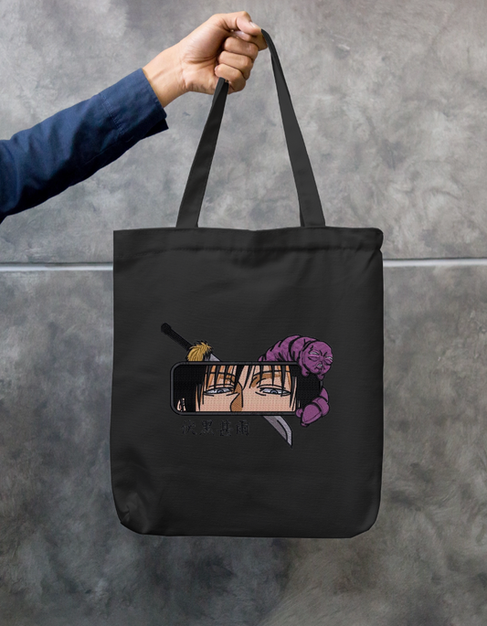 Zipper tote bag with Toji on it Zipper Tote Bag by @orewa___uchiha_7