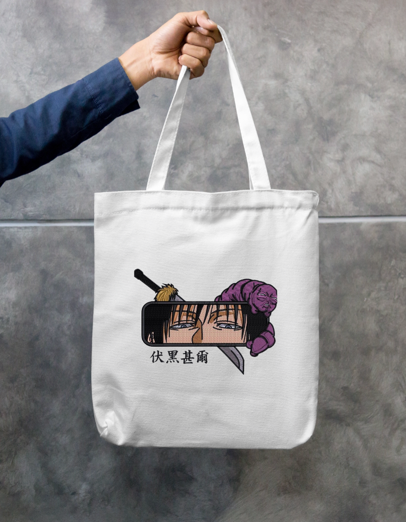 Zipper tote bag with Toji on it Zipper Tote Bag by @orewa___uchiha_7