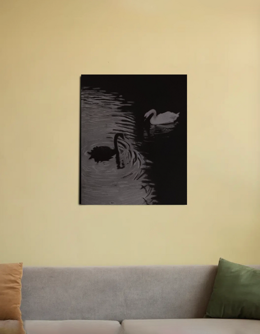 Two Souls, One Lake 16"x20" Canvas Poster by @artsbyvikas
