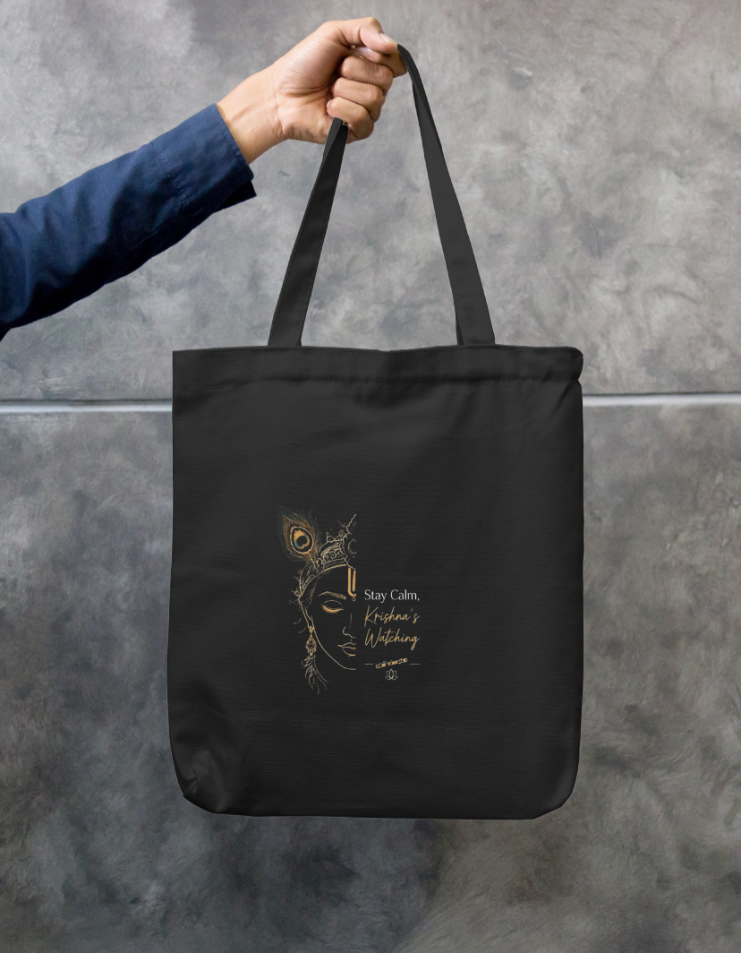 Stay Calm Krishna Watching Tote Bag Zipper Tote Bag by @rd_digital_store