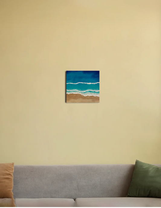 Calm Blues 8"x8" Canvas Poster by @modernmaharaniart