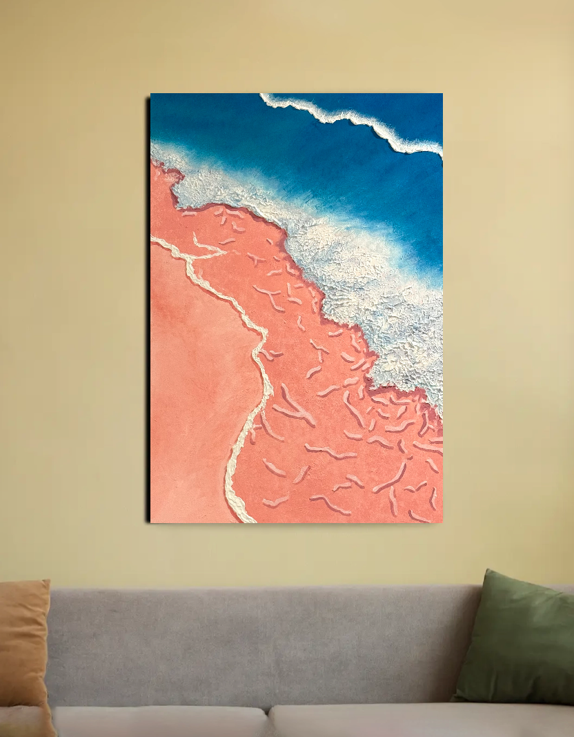 Pink Beach 20"x30" Canvas Poster by @modernmaharaniart