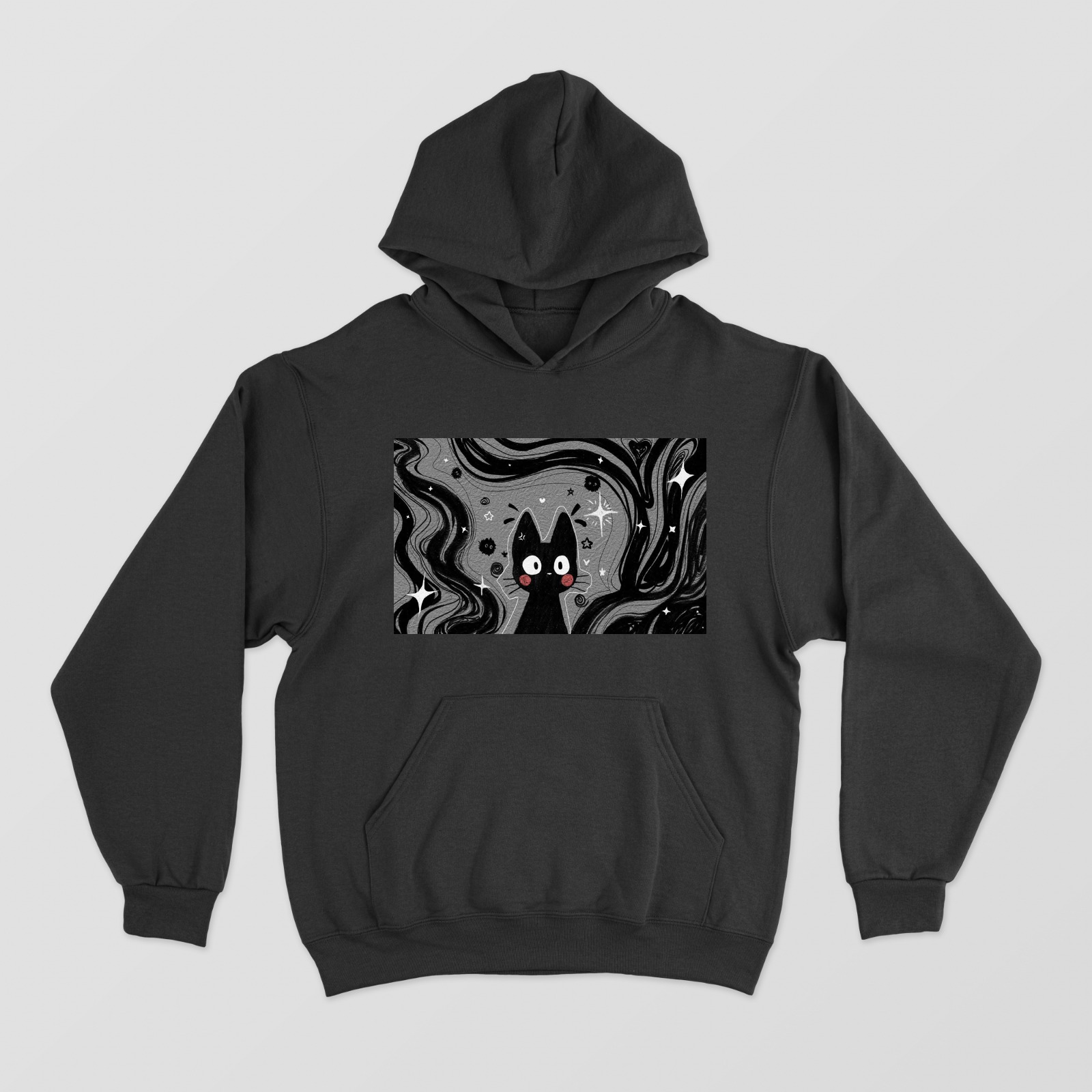 Black Cat Cute design Unisex Hoodie by @chikenudlsoop