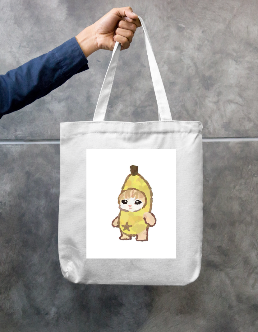 Banana Cat design Zipper Tote Bag by @chikenudlsoop