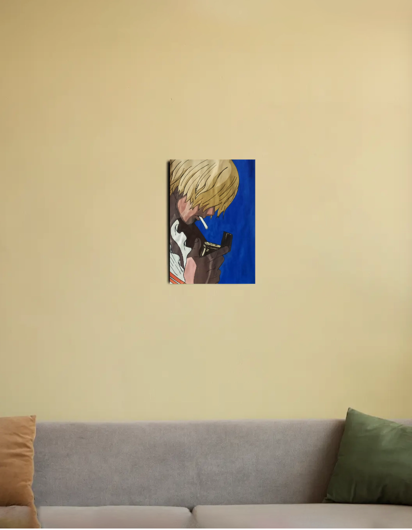 Blue Flame Anime Poster 8"x12" Canvas Poster by @tejrapelukis
