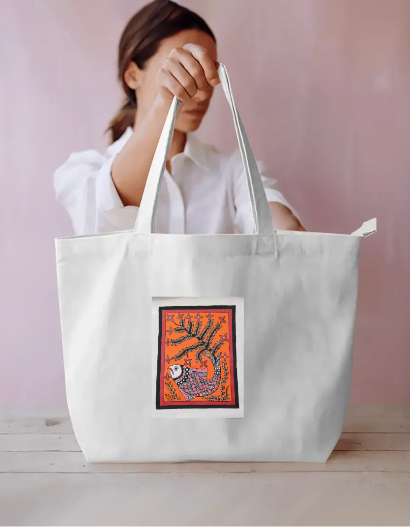 Fish under tree tote bag Everyday Large Tote Bag by Antara Verma