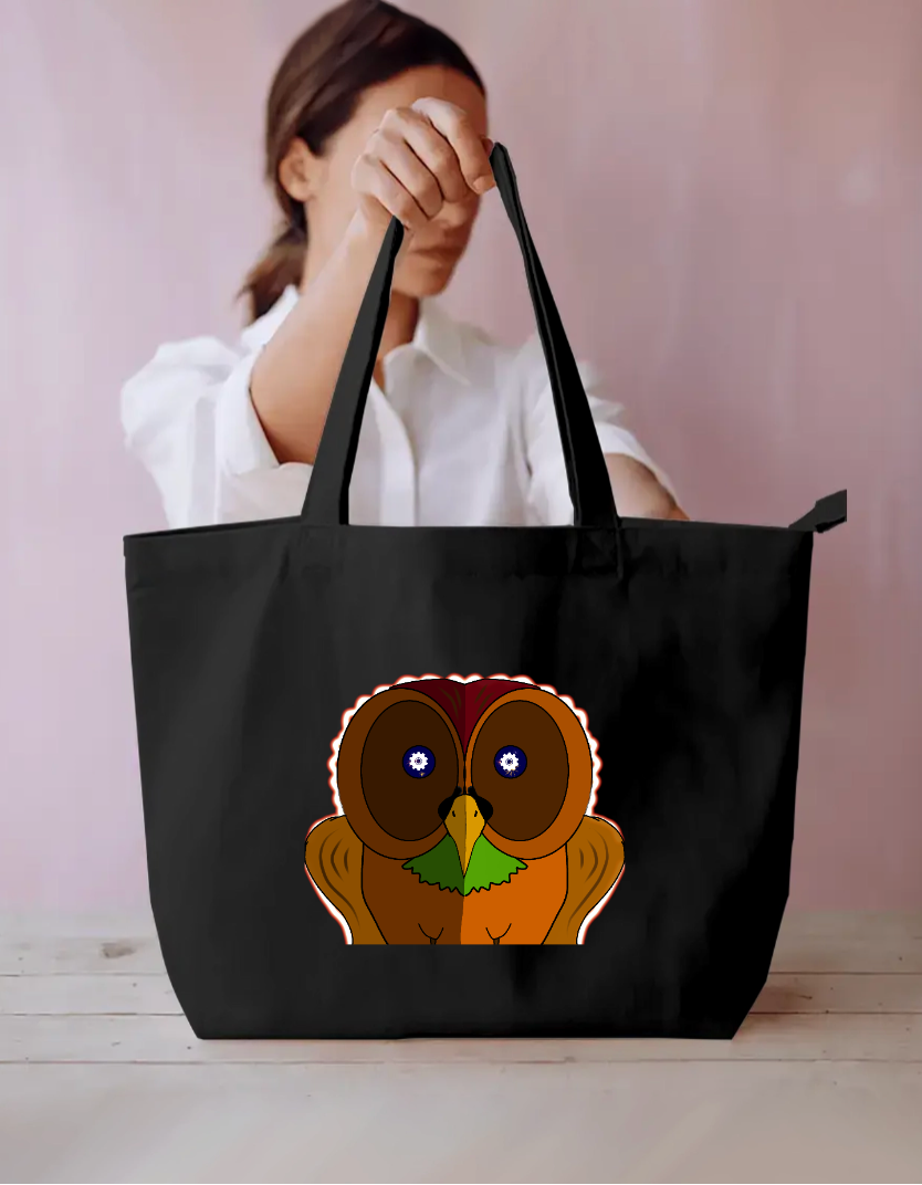 The Creative owl Everyday Large Tote Bag by Runa Devi 