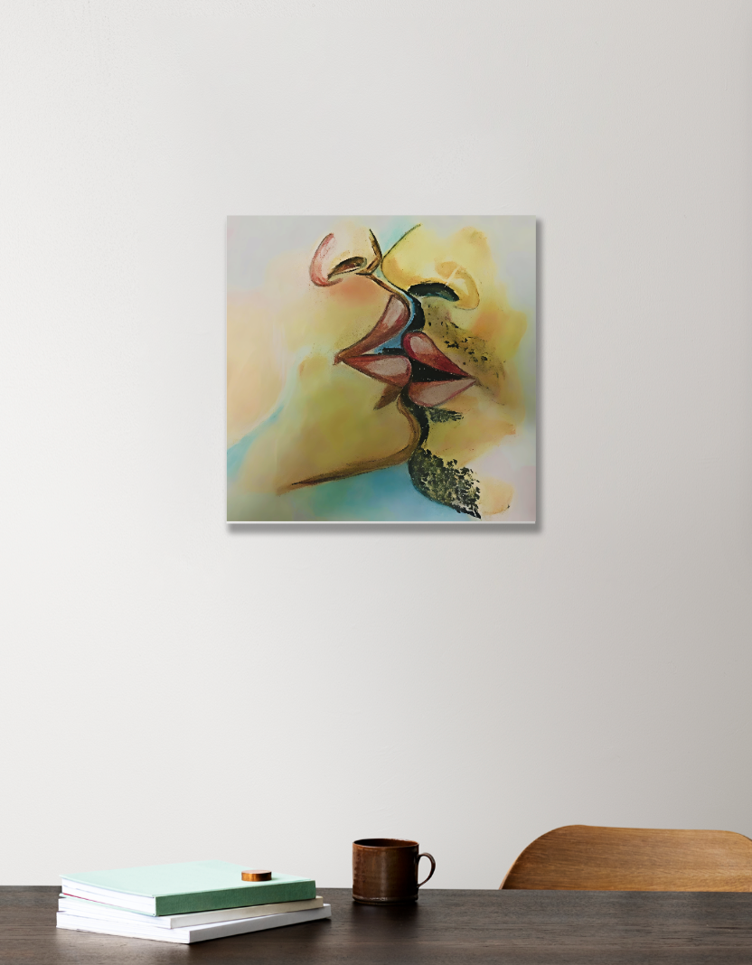 Couples kissing 12"x12" Acrylic Square Poster by @akanksha98___