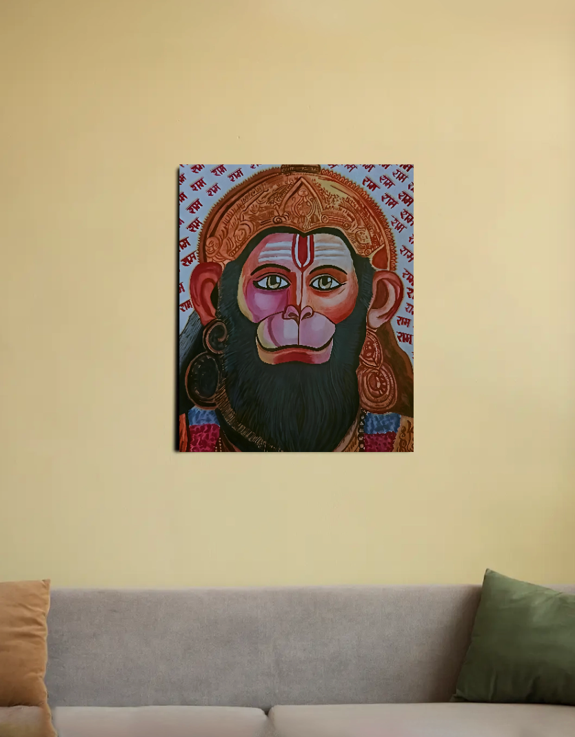 Lord Hanuman Portrait 16"x20" Canvas Poster by @akanksha98___