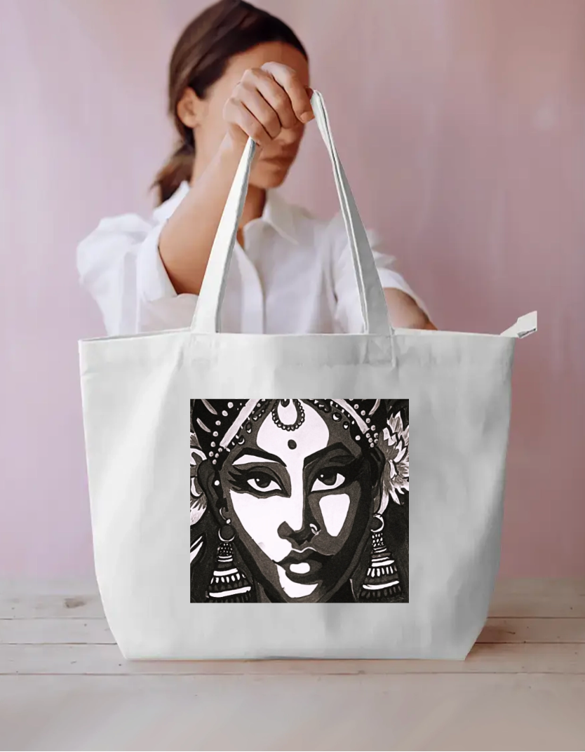 Traditional bharatanatyam Everyday large Tote bag Everyday Large Tote Bag by @manasaxarts
