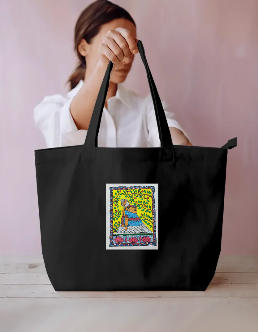 Meditating Buddha tote bag Everyday Large Tote Bag by Antara Verma