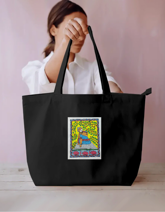 Meditating Buddha tote bag Everyday Large Tote Bag by Antara Verma