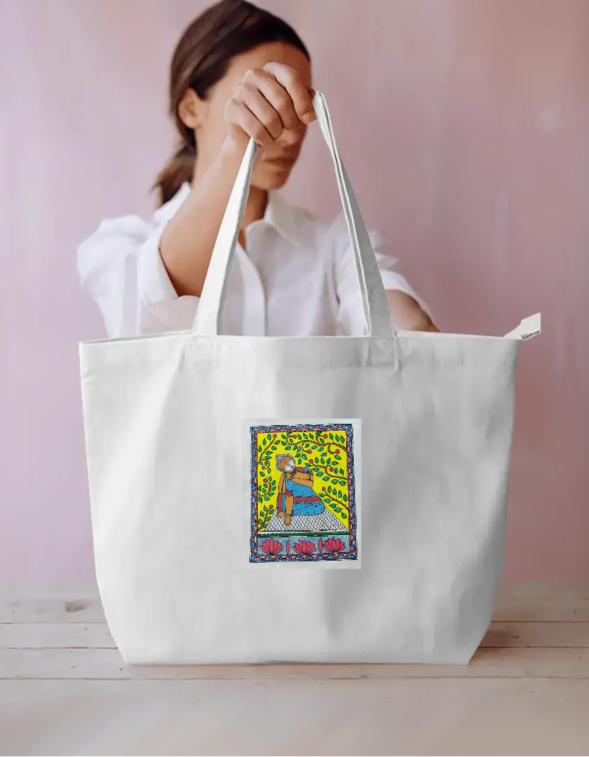 Meditating Buddha tote bag Everyday Large Tote Bag by Antara Verma