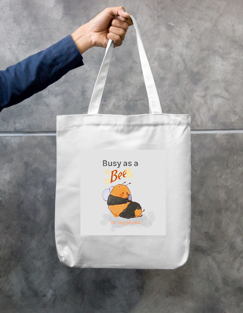 Cute minimal tote bag Zipper Tote Bag by @xen.on24
