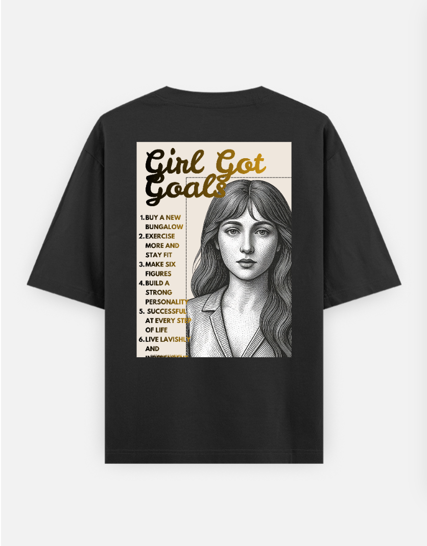 Inspirational Motivation For Girls Oversized T-shirt (Back print) by Saptaparna Mitra 