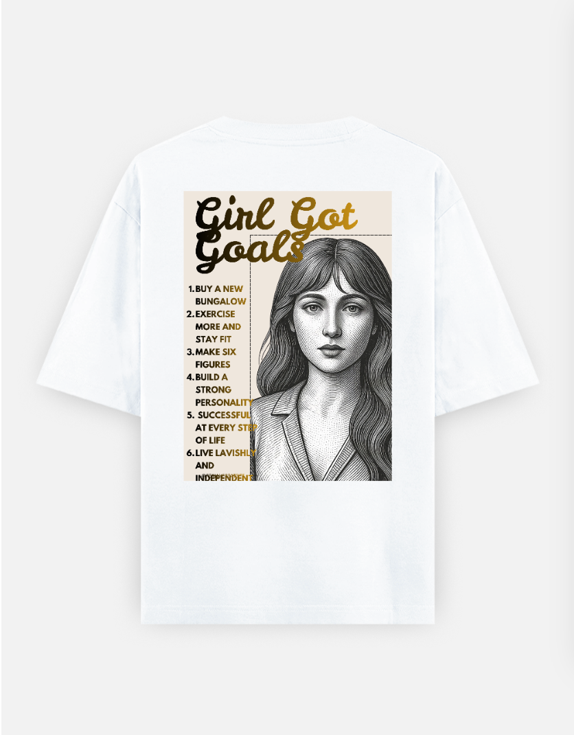 Inspirational Motivation For Girls Oversized T-shirt (Back print) by Saptaparna Mitra 