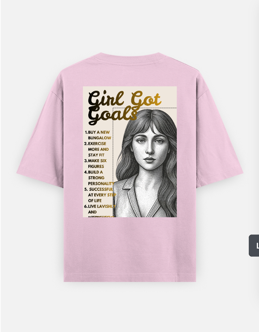 Inspirational Motivation For Girls Oversized T-shirt (Back print) by Saptaparna Mitra 