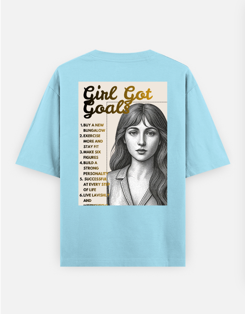 Inspirational Motivation For Girls Oversized T-shirt (Back print) by Saptaparna Mitra 