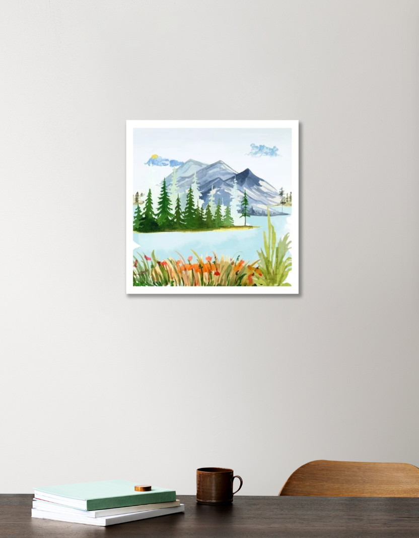 Mountains 12"x12" Acrylic Square Poster by @rd_digital_store