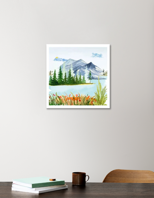 Mountains 12"x12" Acrylic Square Poster by @rd_digital_store