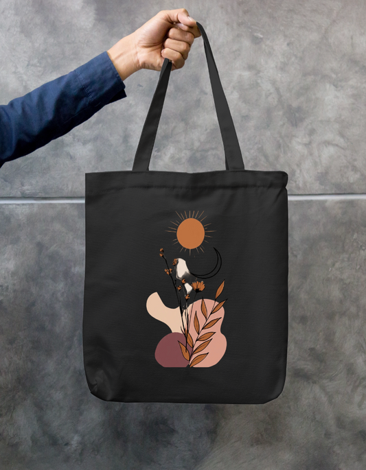 Floral Design Tote Zipper Tote Bag by @rd_digital_store