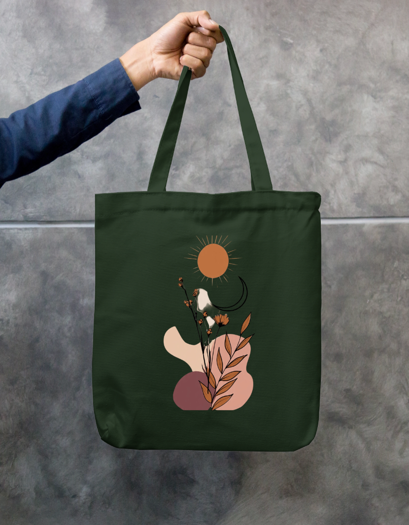 Floral Design Tote Zipper Tote Bag by @rd_digital_store