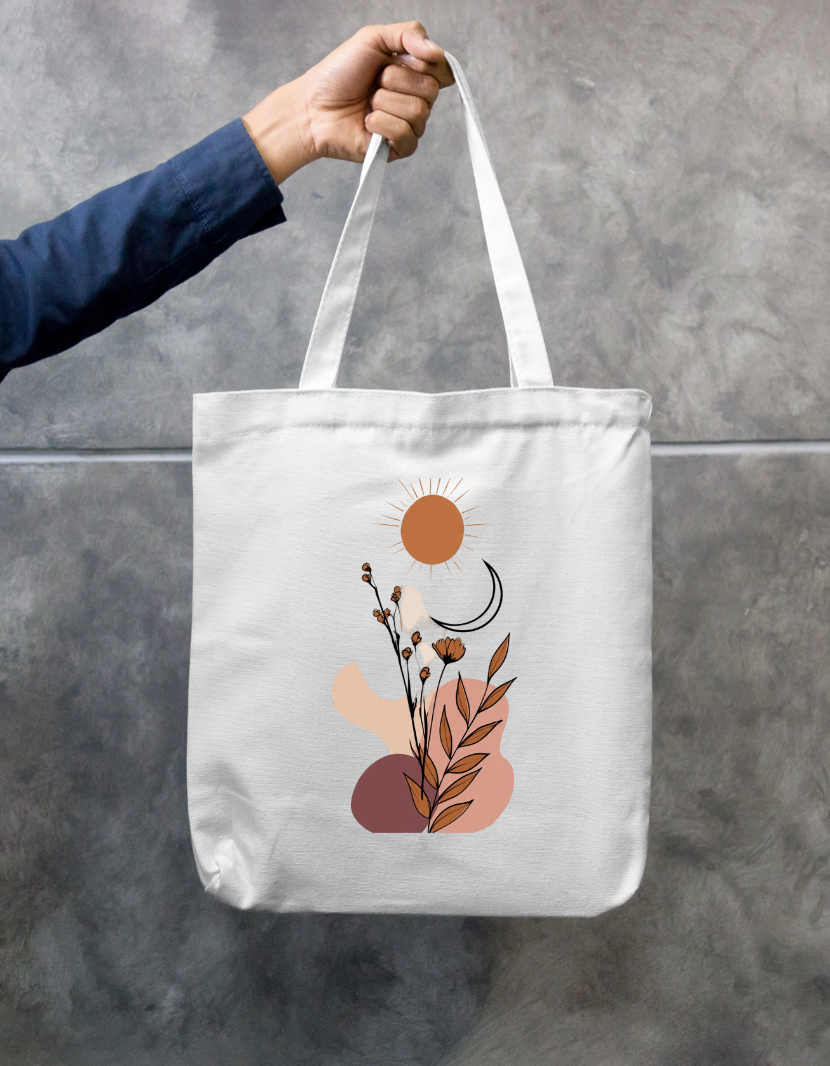 Floral Design Tote Zipper Tote Bag by @rd_digital_store