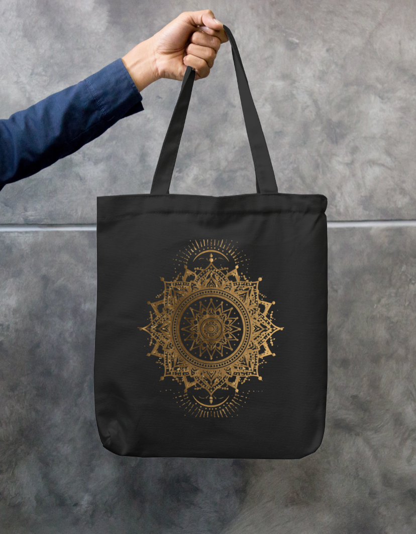 Mandala Design Tote Bag Zipper Tote Bag by @rd_digital_store