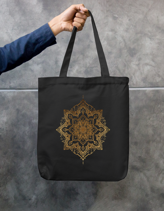 Mandala Design Tote Bag Zipper Tote Bag by @rd_digital_store