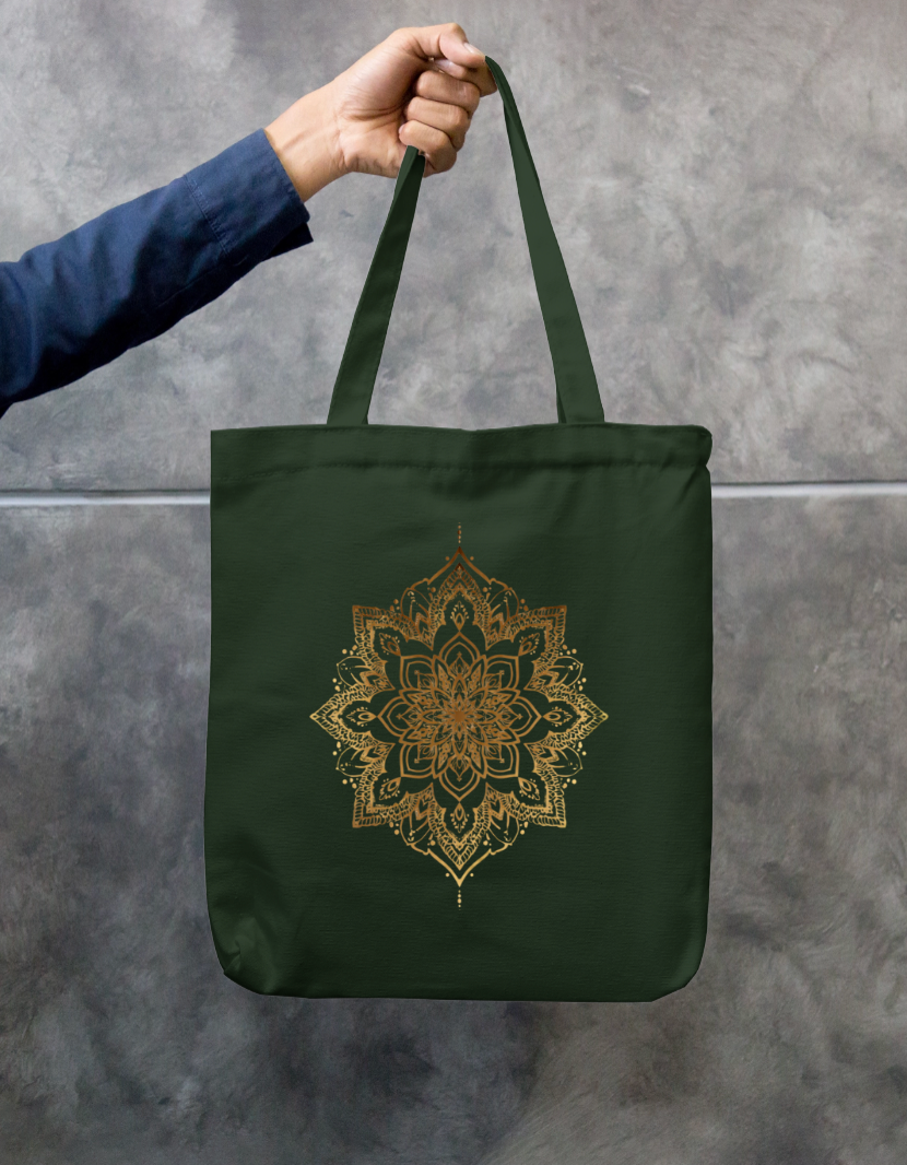 Mandala Design Tote Bag Zipper Tote Bag by @rd_digital_store