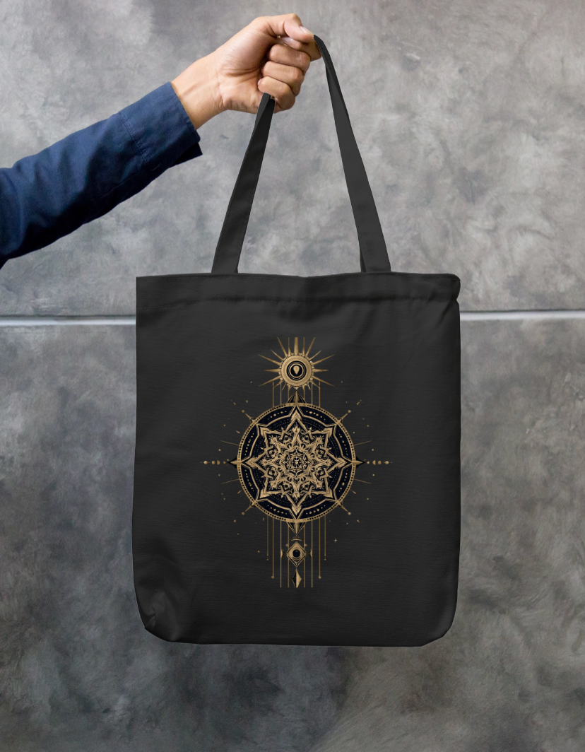 Mandala Design Tote Bag Zipper Tote Bag by @rd_digital_store