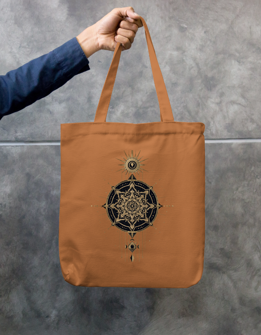 Mandala Design Tote Bag Zipper Tote Bag by @rd_digital_store