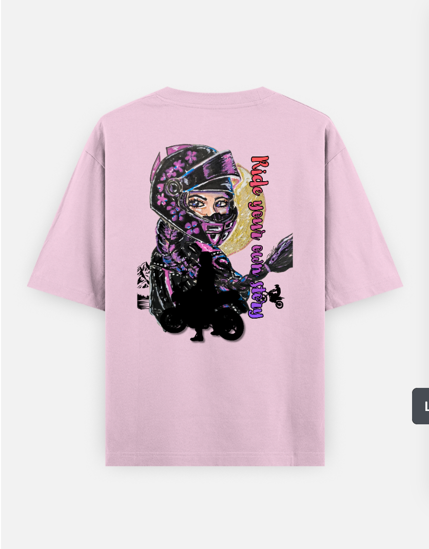 Rider girlpower tshirt Oversized T-shirt (Back print) by @miralynadoraartworks