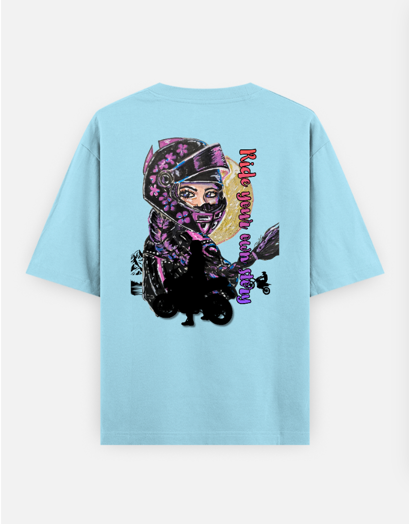 Rider girlpower tshirt Oversized T-shirt (Back print) by @miralynadoraartworks