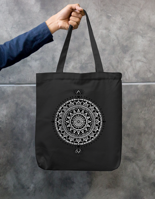 Mandala Art Tote Bag Zipper Tote Bag by @rd_digital_store