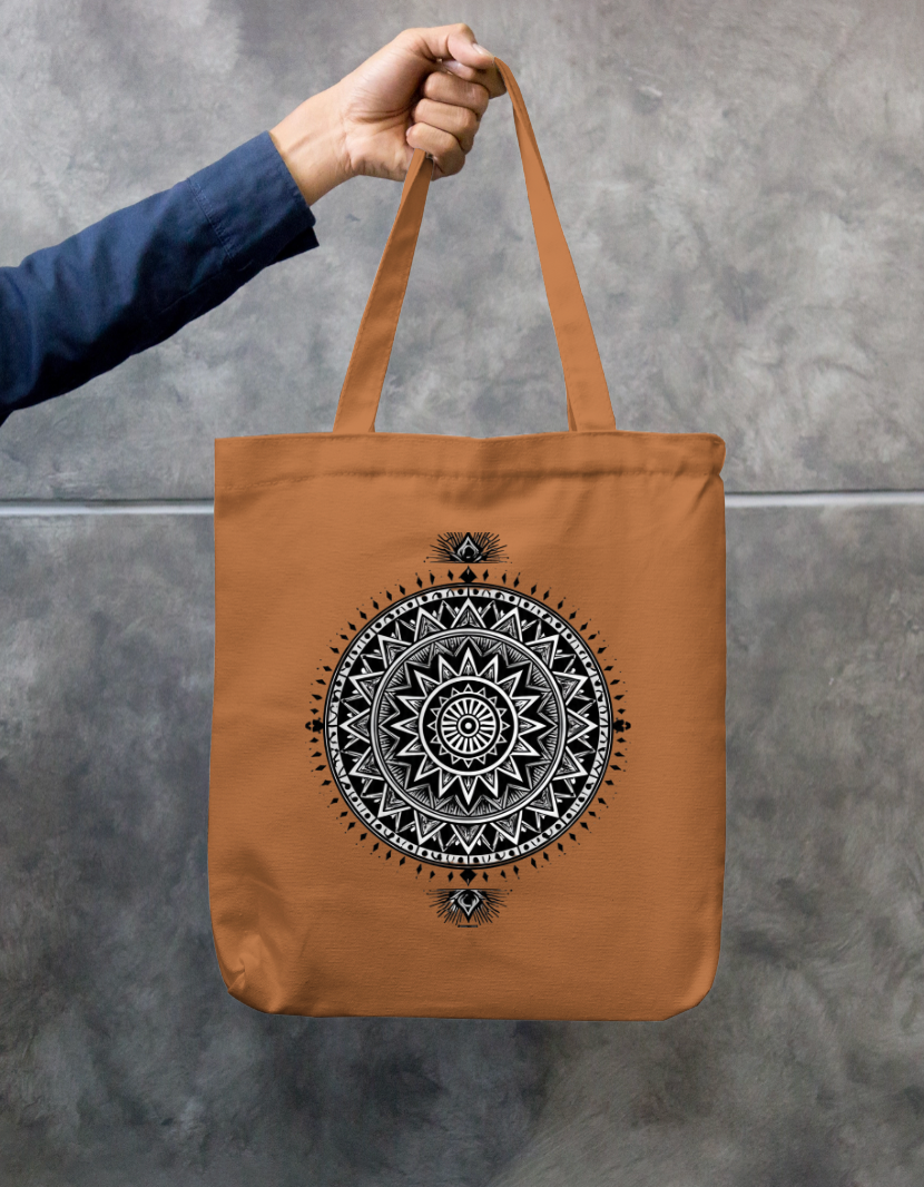 Mandala Art Tote Bag Zipper Tote Bag by @rd_digital_store