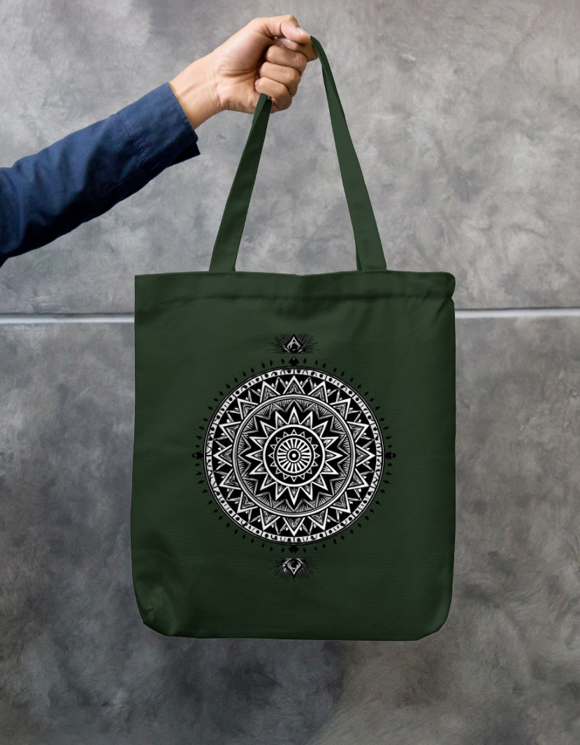 Mandala Art Tote Bag Zipper Tote Bag by @rd_digital_store