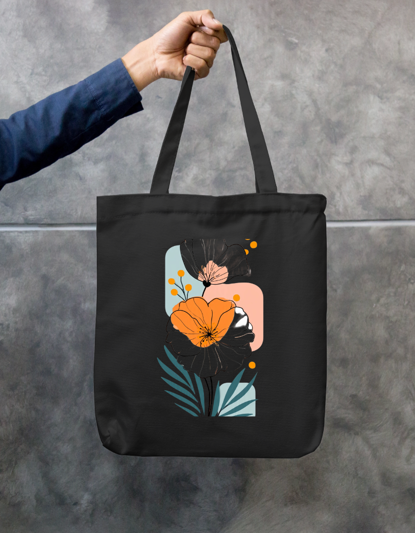 Flora Tote Bag Zipper Tote Bag by @rd_digital_store