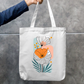 Flora Tote Bag Zipper Tote Bag by @rd_digital_store